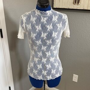 Elegant White Lace Top